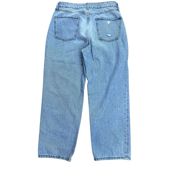 Guess high waist wide leg jeans light wash distressed Y2K - Picture 2 of 6